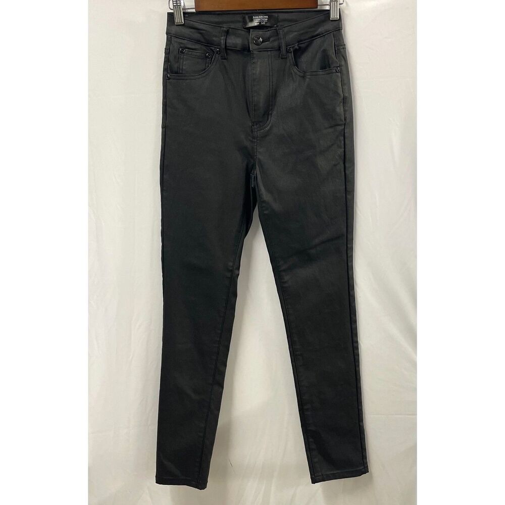 Monkey Ride NWOT Black Coated Skinny Jeans High Rise Waxed Size 5/27